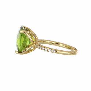 Lisa Nik 'Rocks' 18K Gold Peridot Ring with Diamonds