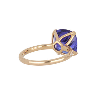 Lisa Nik 18K Rose Gold Tanzanite Ring with Diamonds