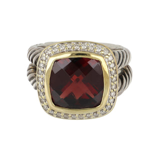 Estate David Yurman Two-Tone Garnet & Diamond Albion Ring