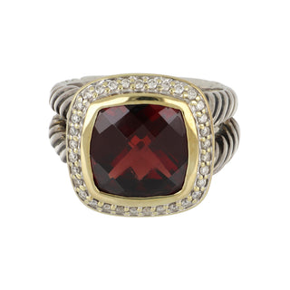 Estate David Yurman Two-Tone Garnet & Diamond Albion Ring