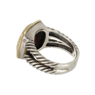 Estate David Yurman Two-Tone Garnet & Diamond Albion Ring
