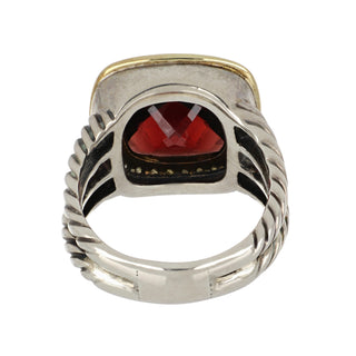 Estate David Yurman Two-Tone Garnet & Diamond Albion Ring