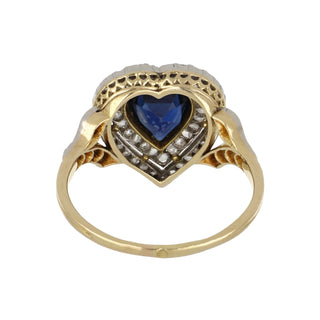 Belle Époque Heart Shape Sapphire Target Ring with Diamonds