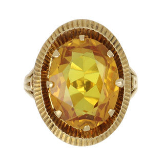 Retro 18K Gold Synthetic Sapphire Cocktail Ring
