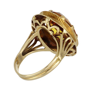 Retro 18K Gold Synthetic Sapphire Cocktail Ring