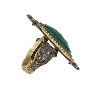 Armenta Chalcedony & Diamond Elongated Ring