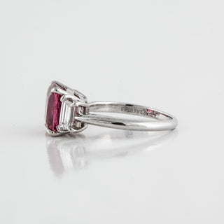 Important Estate Tiffany & Co. Platinum Rose Spinel and Diamond Ring