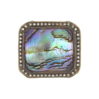 Armenta Two-Tone Rock Crystal, Abalone & Tourmaline Ring
