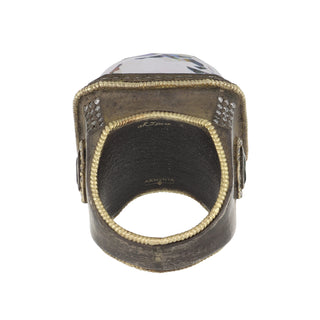 Armenta Two-Tone Rock Crystal, Abalone & Tourmaline Ring