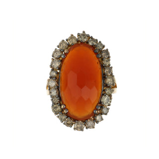 Suzanne Kalan 18K Rose Gold Chalcedony and Diamond Ring