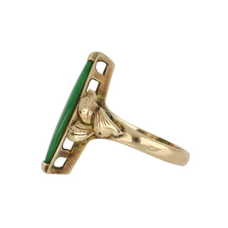 Art Deco 14K Gold Jade Ring