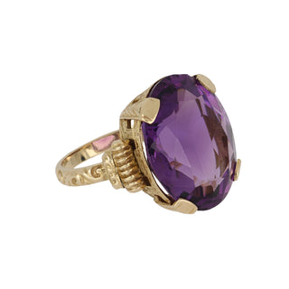 Art-Deco 14K Gold Amethyst Ring