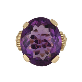 Art-Deco 14K Gold Amethyst Ring