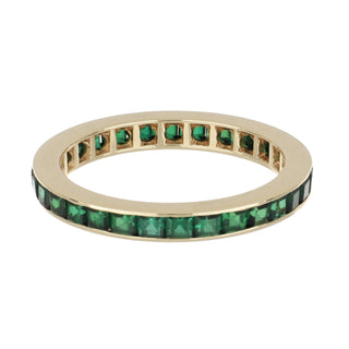 Estate 14K Gold Tsavorite Garnet Eternity Ring