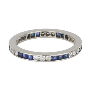 Estate Platinum Sapphire & Diamond Eternity Band