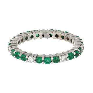 Estate 18K Gold Emerald Eternity Band