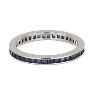 Estate Platinum Channel-Set Sapphire Eternity Band
