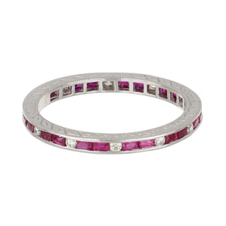 Estate Platinum Ruby & Diamond Eternity Band