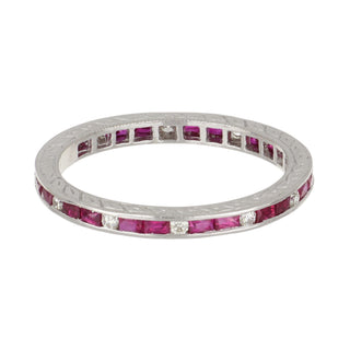 Estate Platinum Ruby & Diamond Eternity Band