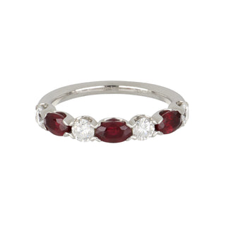 Tenenbaum 14K White Gold Ruby & Diamond Seven-Stone Band