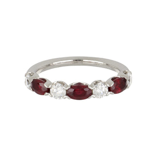 Tenenbaum 14K White Gold Ruby & Diamond Seven-Stone Band