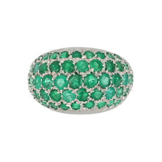 Estate Platinum Emerald Dome Ring