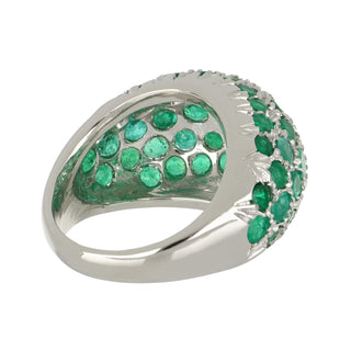 Estate Platinum Emerald Dome Ring