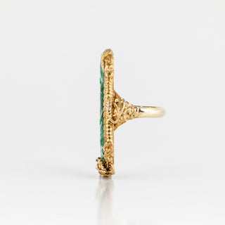 Mid Century 22K Gold Jadeite Ring