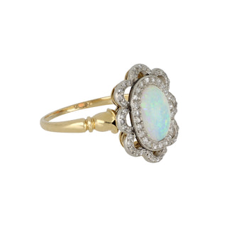Edwardian Two-Tone Opal Scalloped Ring