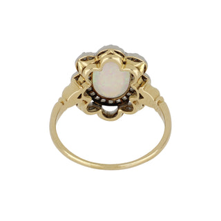 Edwardian Two-Tone Opal Scalloped Ring