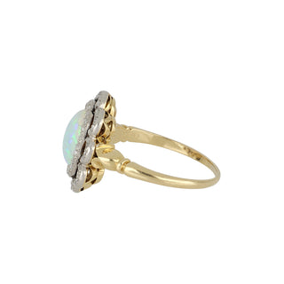 Edwardian Two-Tone Opal Scalloped Ring