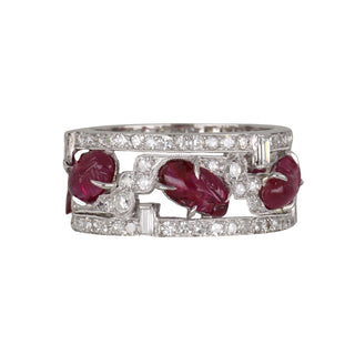 Art Deco Platinum Ruby and Diamond Eternity Band