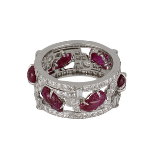 Art Deco Platinum Ruby and Diamond Eternity Band
