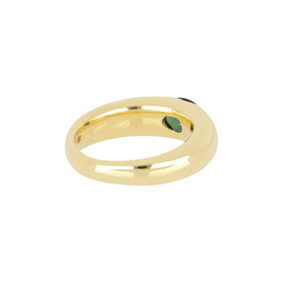 Vintage 1980s 18K Gold Green Tourmaline Ring