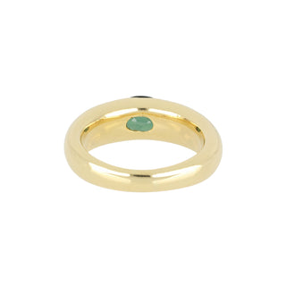 Vintage 1980s 18K Gold Green Tourmaline Ring