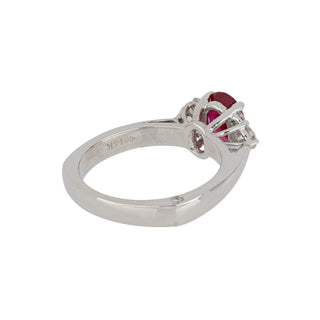 Estate 14K White Gold Ruby and Diamond Ring
