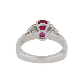 Estate 14K White Gold Ruby and Diamond Ring