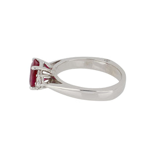 Estate 14K White Gold Ruby and Diamond Ring