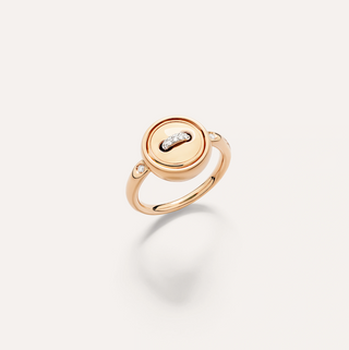 Pomellato 18K Rose Gold Turquoise & Diamonds Pom Pom Dot Reversible Ring