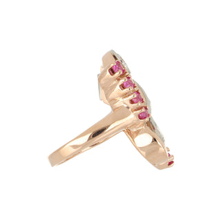 Retro 18K Diamond & Pink Sapphire Cocktail Ring