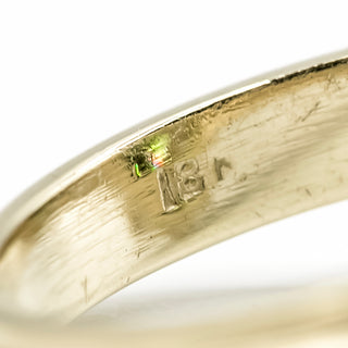 Vintage 18K Gold Peridot Sunburst Ring with Diamonds