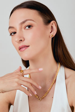 Syna 18K Gold Citrine Swivel Ring