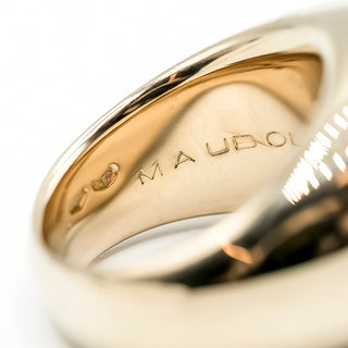 Vintage Mauboussin 18K Gold Rock Crystal Dome Ring