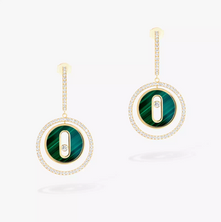 Messika 18K Gold Malachite Lucky Move Earrings
