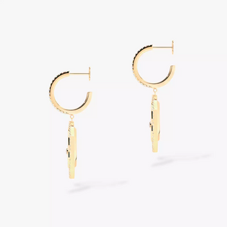 Messika 18K Gold Malachite Lucky Move Earrings