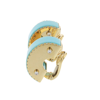 Aletto Brothers 18K Gold Turquoise Bridge Earrings with Diamonds