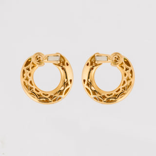 Vintage Cartier 18K Gold Emeralds Hoop Earrings