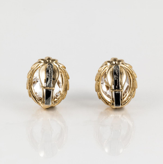 Estate David Webb 18K Gold Rock Crystal Button Earrings