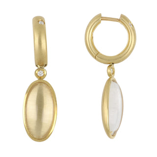 Estate H. Stern 18K Gold Rock Crystal Justine Drop Earrings