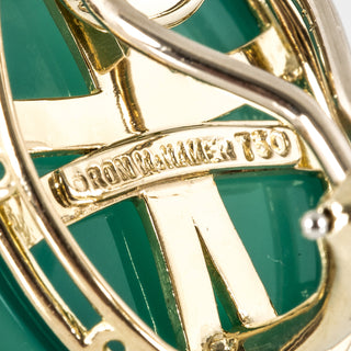 Estate Ron McNamer Chrysoprase & Diamond Starfish Earrings